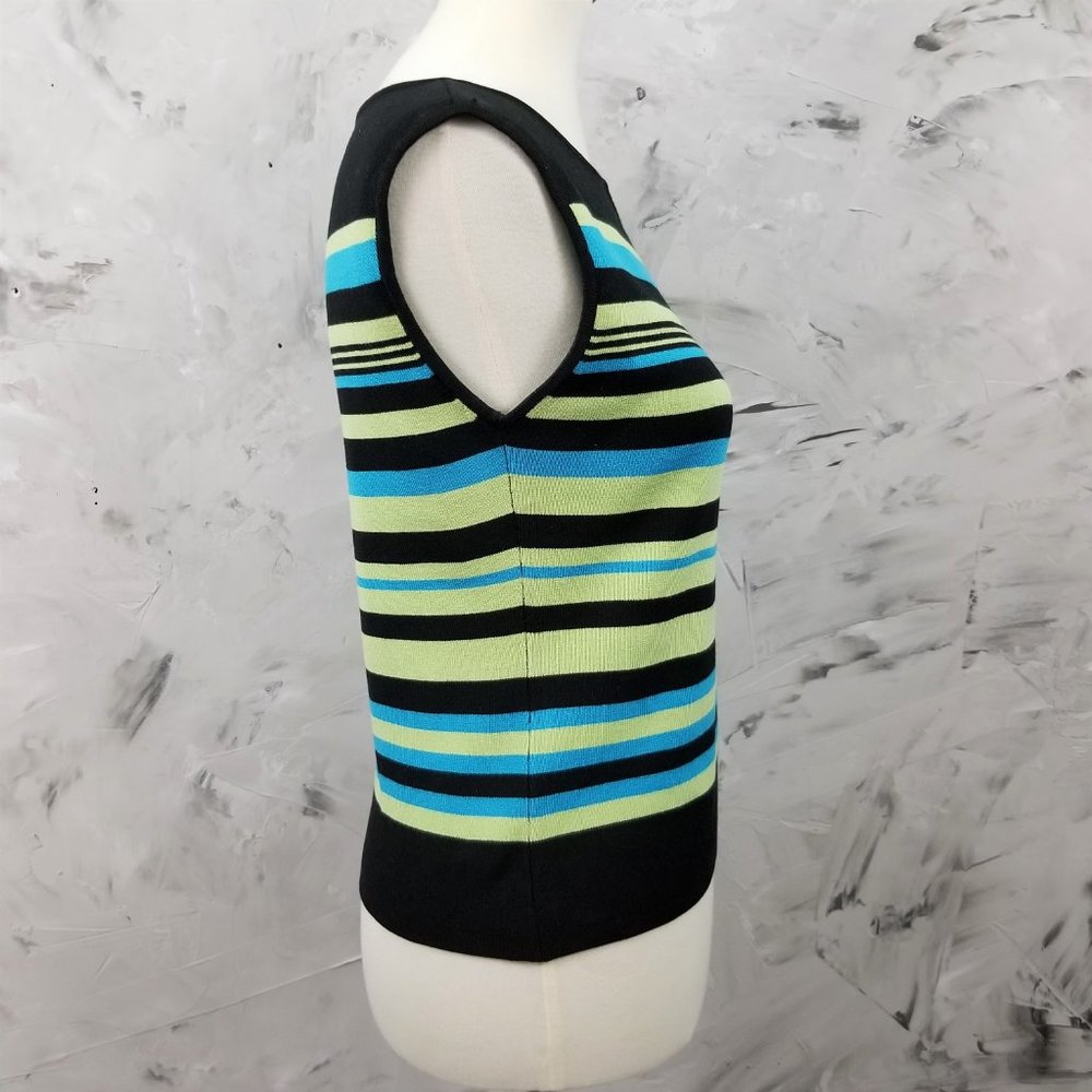 GEOGIOU STUDIO Blue, Green, Black Knit Cami Top - Picture 3 of 7